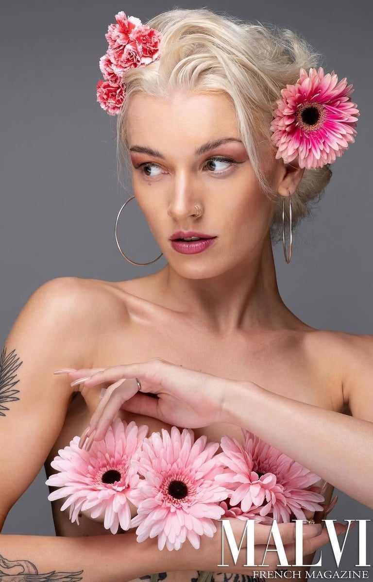 modern editorial hair and makeup inspired by MALVIE magazine