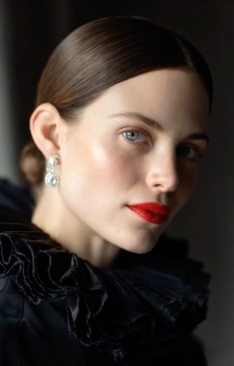 Sophisticated wedding hair and makeup with timeless elegance and polished styling.
