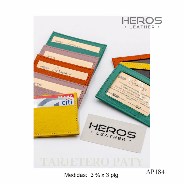 a leather wallet with a tag tag on it