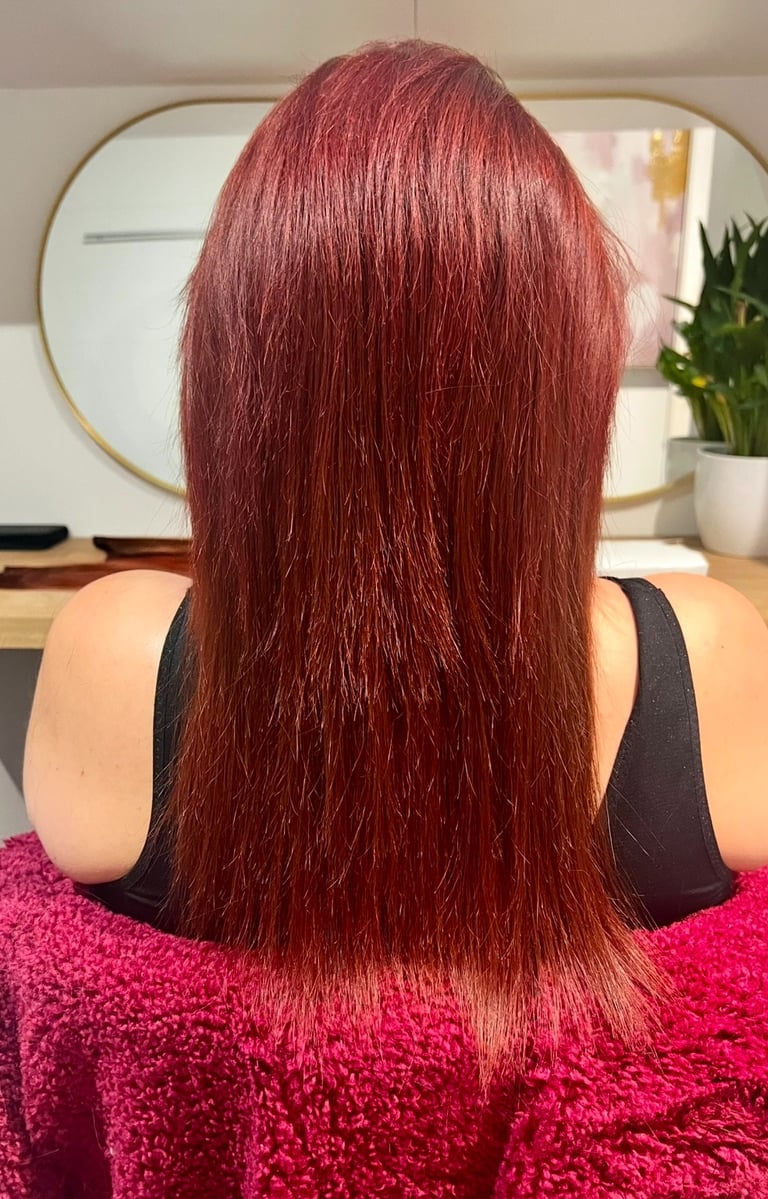 Before and after weft hair extensions St Albans