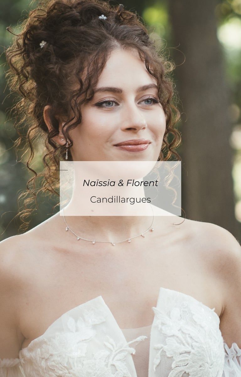 Mariage Naissia & Florent, portrait de mariée en lumière naturelle, Candillargues