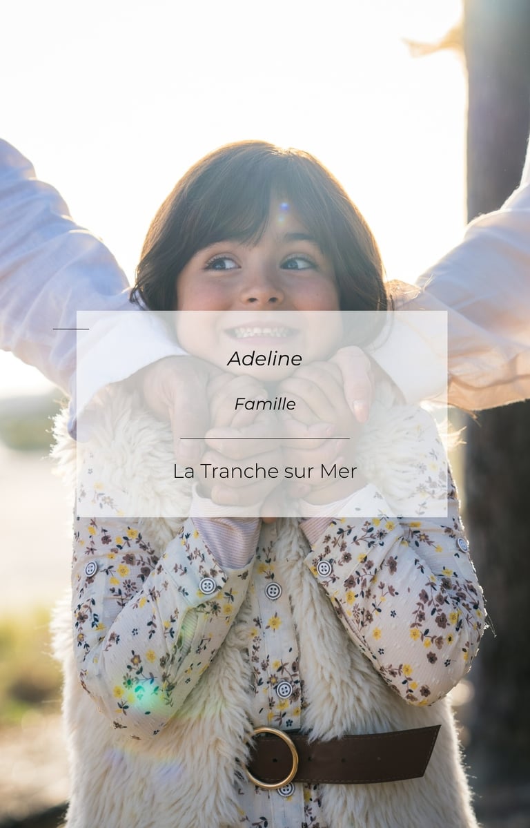 Photographe famille en France, enfant en extérieur en lumière naturelle à La Tranche-sur-Mer