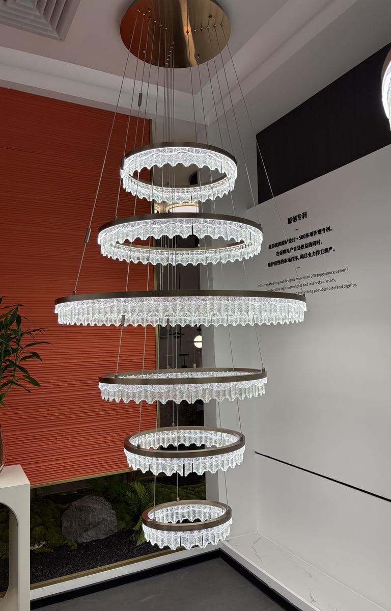 a large chandelier with a chandelier hanging from a ceiling