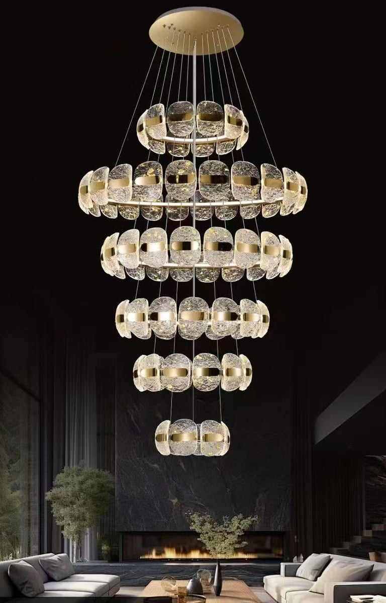 Modern Gold LED Chandelier for Luxury Foyers - Fanxi Technology B2B Manufacturer