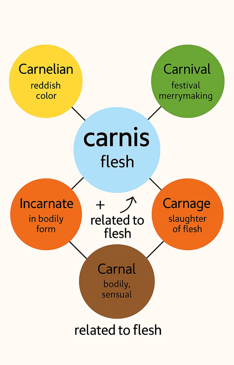 Word Power Made Easy Root Word Chart, carnis