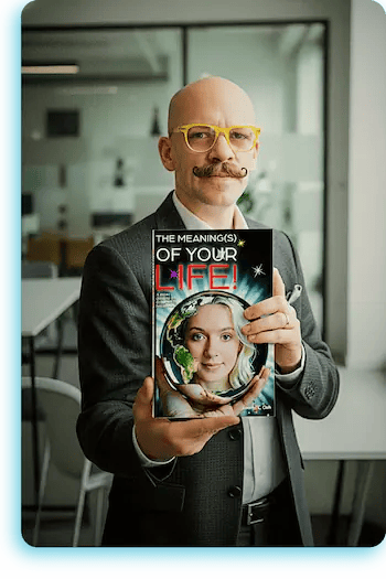 Picture of the author Jeremy Och holding the book The Meanings of Your Life