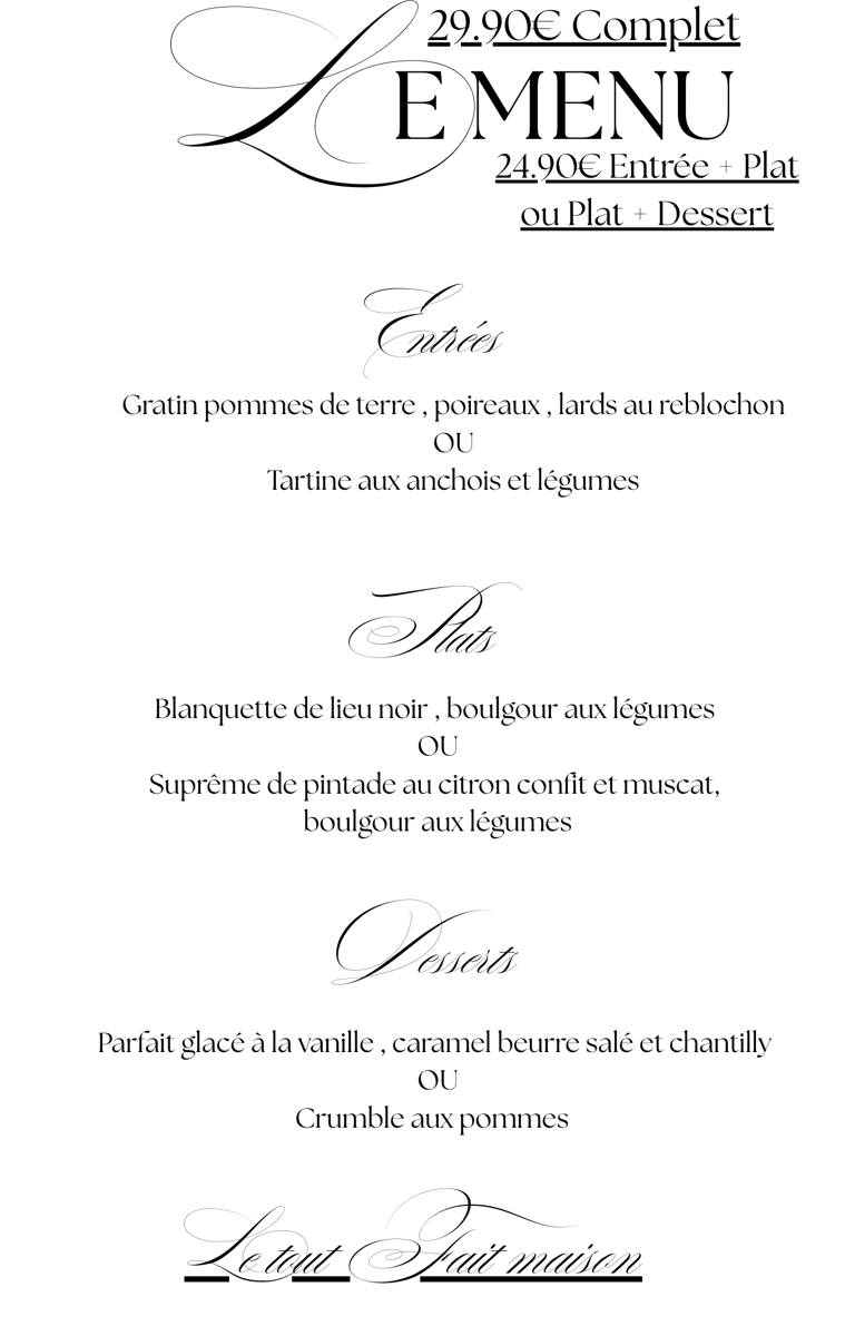 menu restaurant salindre