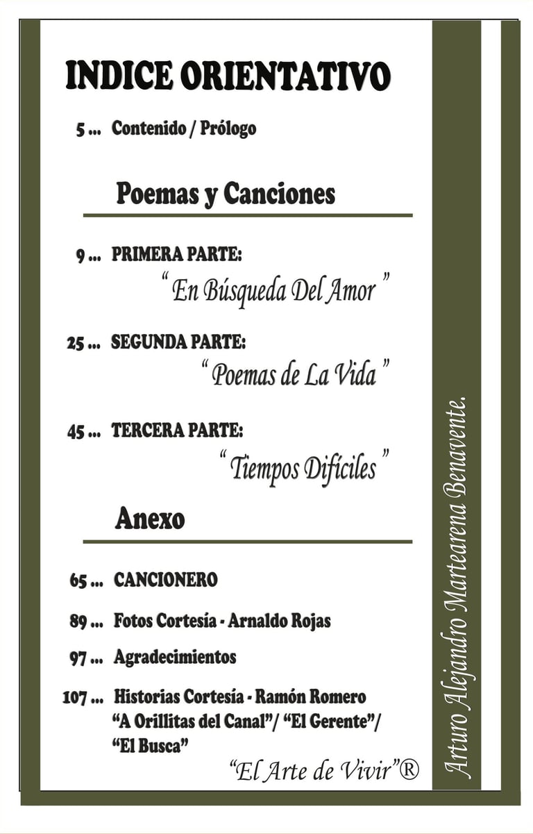 El Arte de Vivir - Índice General