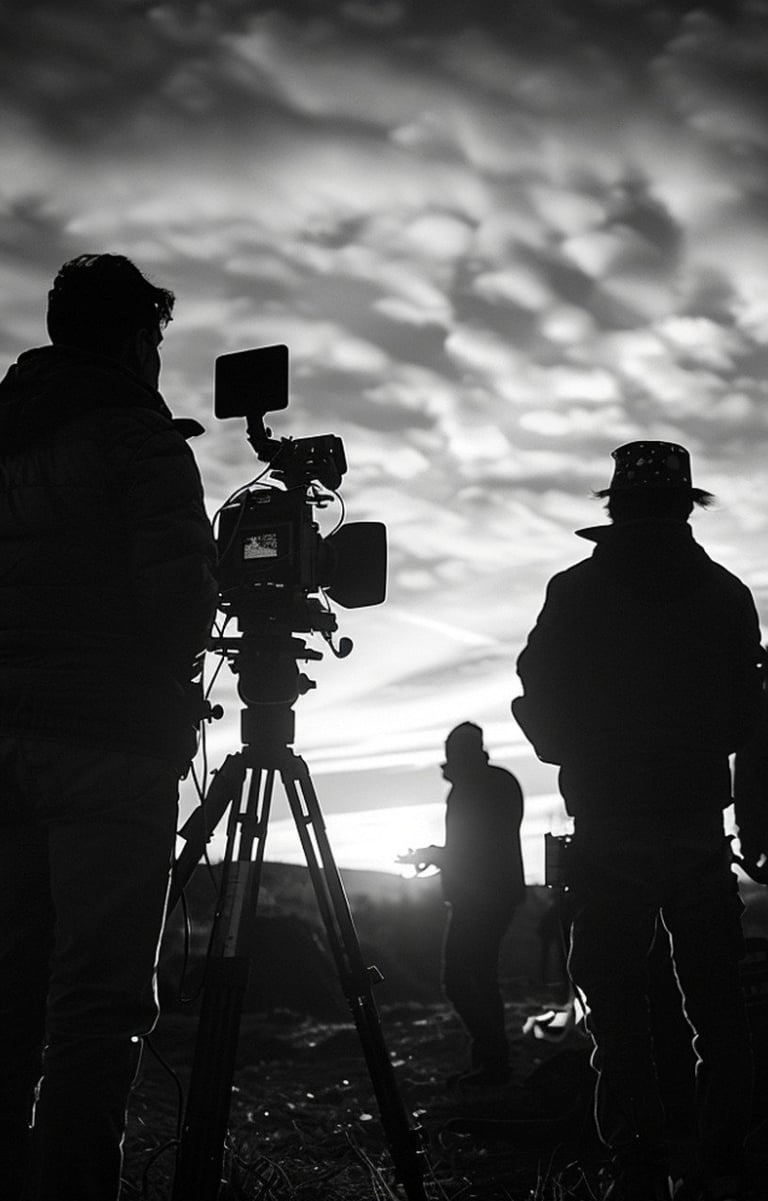 film crew at work on location