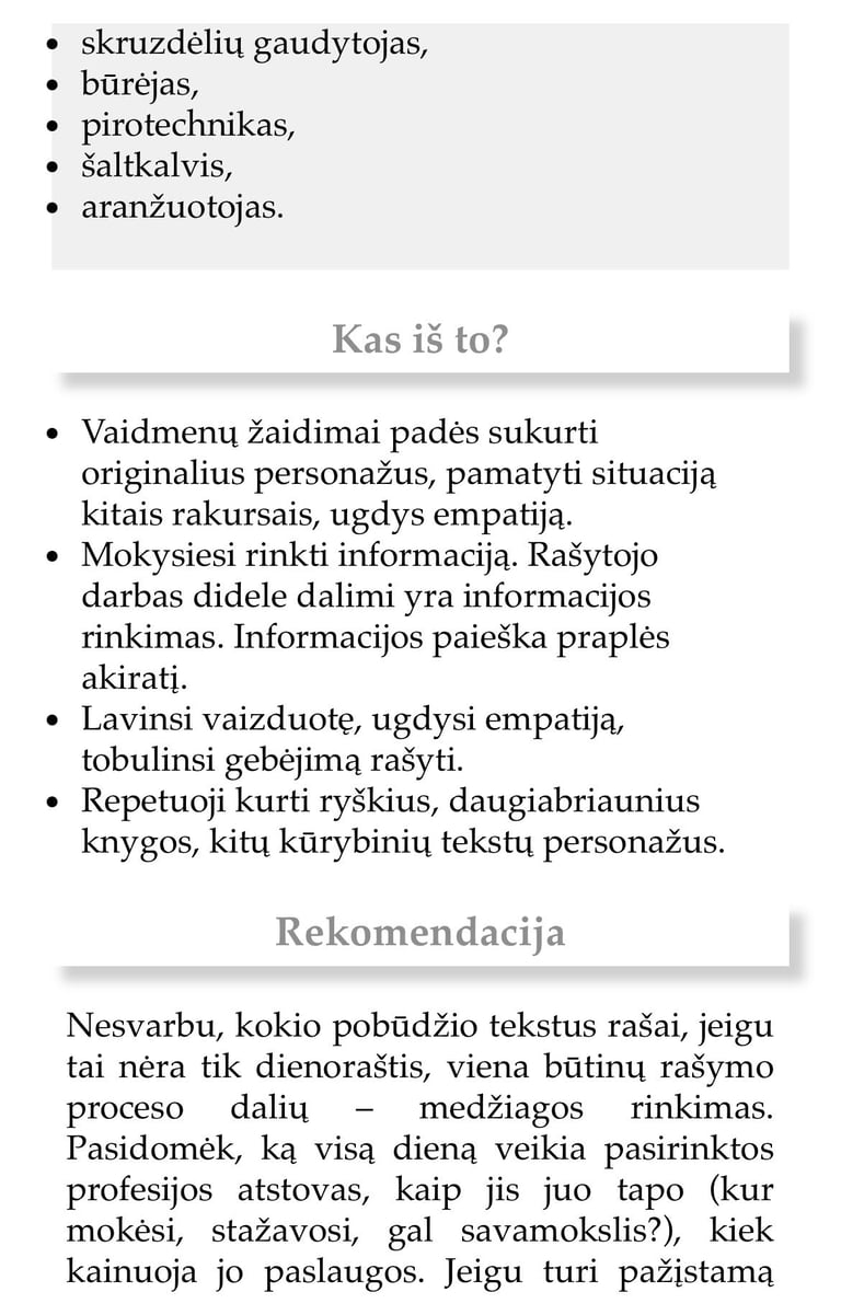 Rašymas, kaip rašyti, knyga apie rašymą