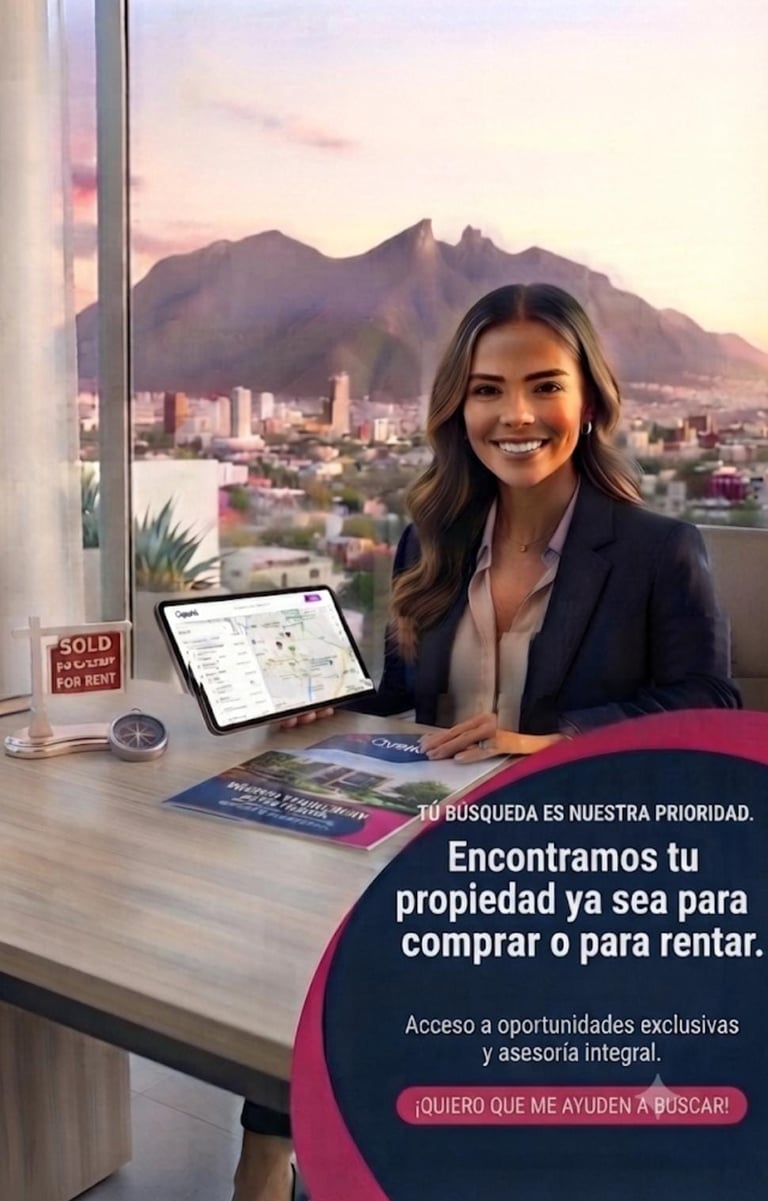Agente inmobiliario profesional en Monterrey que ayuda a los clientes a encontrar propiedades en ven