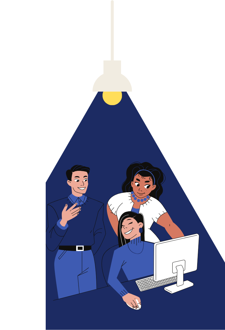 entrepreneurs visiblement heureux,mis en lumière avec internet