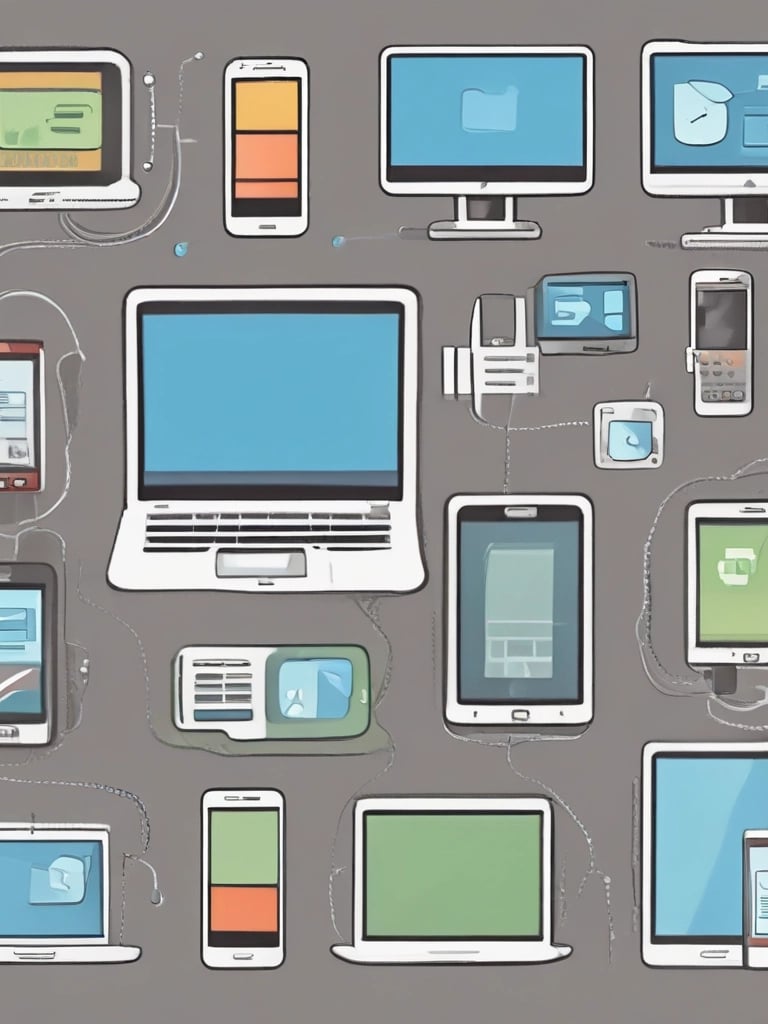 A series of drawn wireframes and sketches on white paper showcasing mobile app interface designs. The designs are accompanied by a laptop displaying a digital map with various data points. Pens and other sketching tools are partially visible, indicating a workspace focused on digital design and mapping.