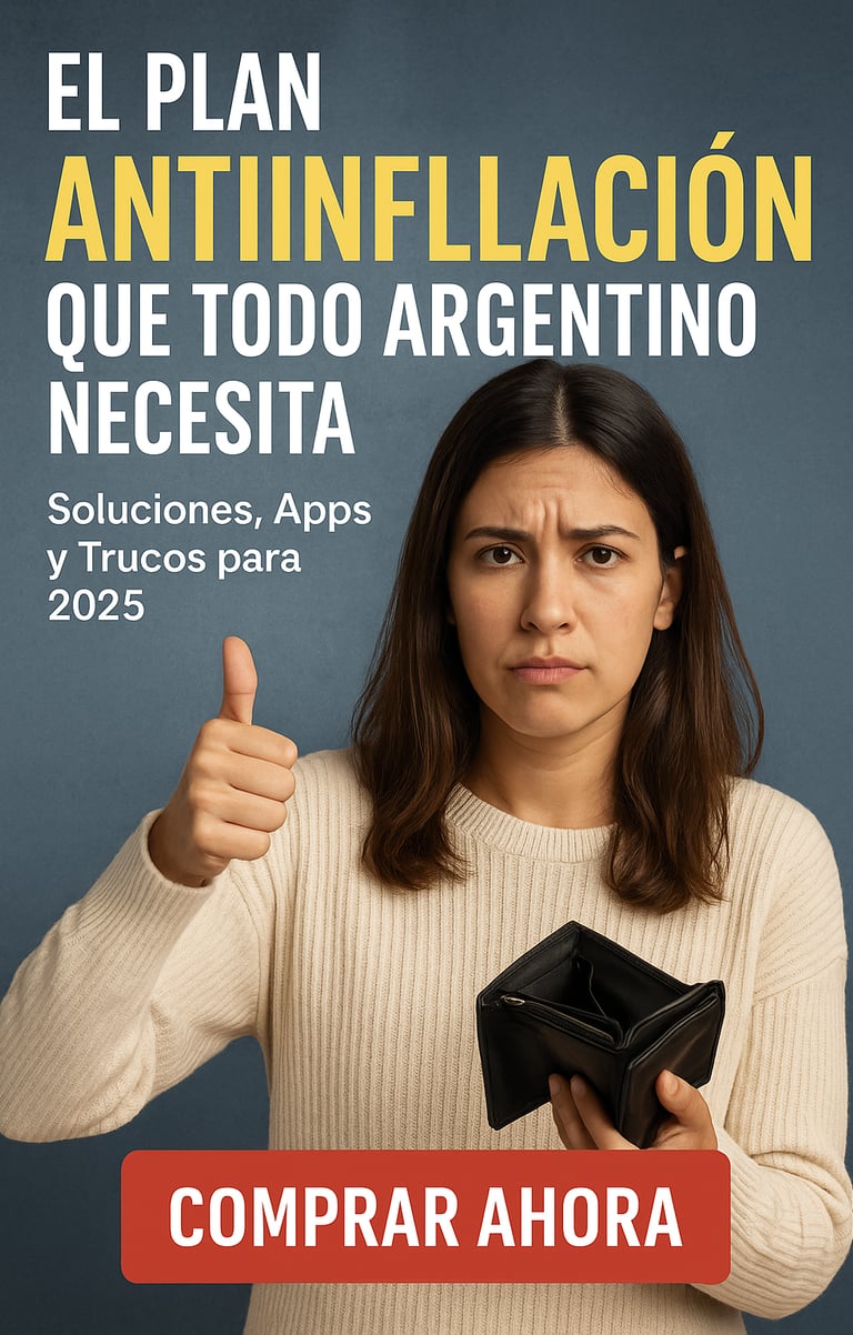 Mujer argentina preocupada por la inflación con billetera vacía.