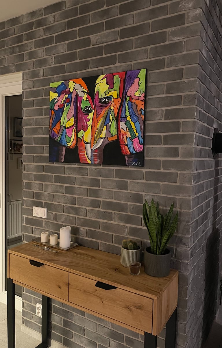 słoń, obraz, obraz akrylowy, obraz na sprzedaż, abstrakcja, popart