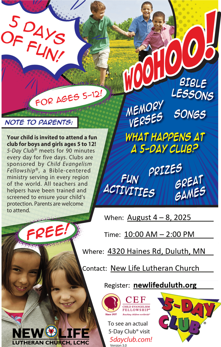 Image for 5-Day Club; register with link
