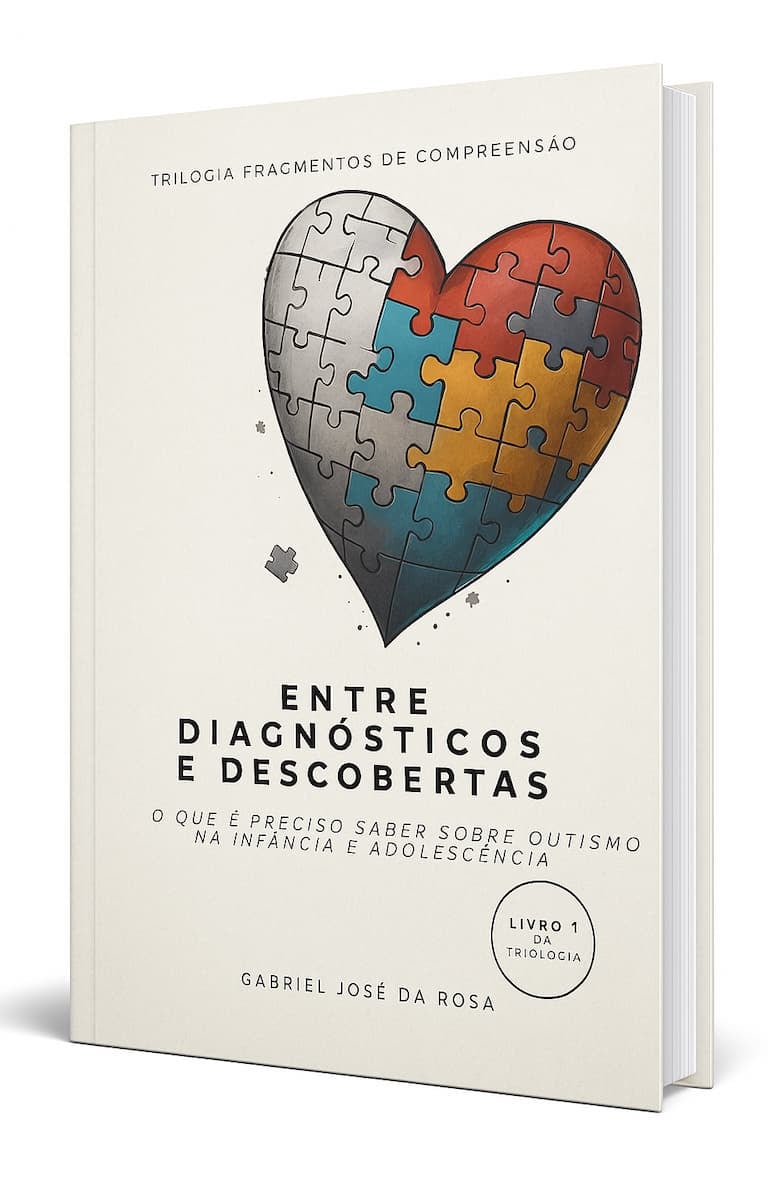 imagem do ebook entre diagnósticos e descobertas, produto autoral sobre autismo e desenvolvimento