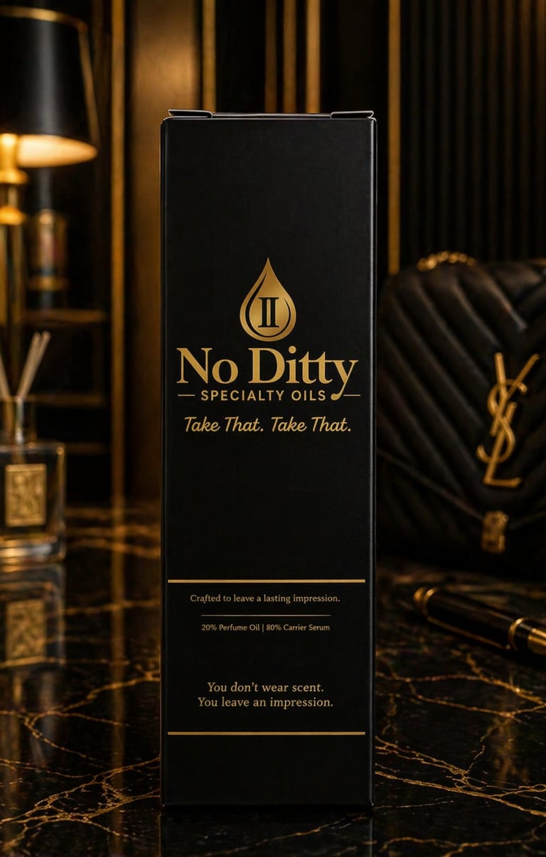 No Ditty 25% Extrait/Parfum | Pure perfume fragrance oil premium black and gold signature box.
