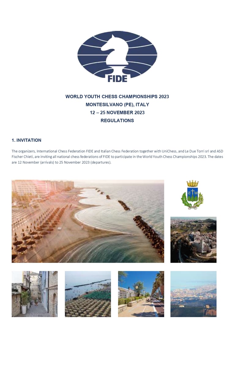FIDE World Youth Chess Championship 2023 at Montesilvano, Italy. Chess Clicks