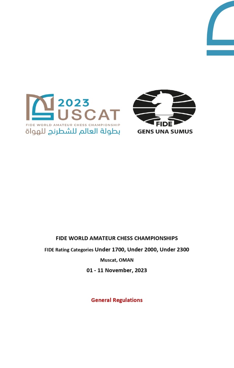 2023 FIDE World Amateur Chess Championships, Muscat, Oman