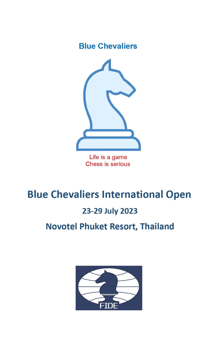 Blue Chevaliers International Open July 2023,  Novotel Phuket Resort, Thailand. Thailand Chess. 