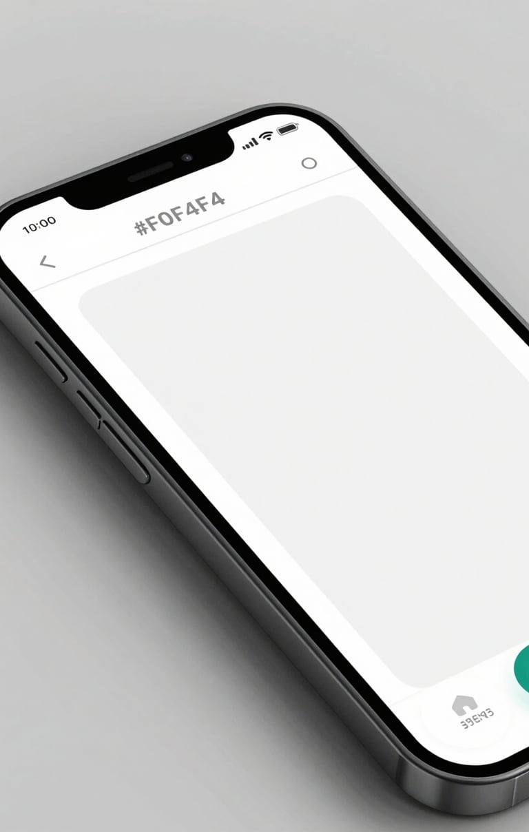 A close-up shot of a high-end mobile device displaying a clean, responsive web interface. The interface features minimalist typography and plenty of whitespace. Soft studio lighting with a color palette of #F0F4F4 and accents of #3F5E5C.
