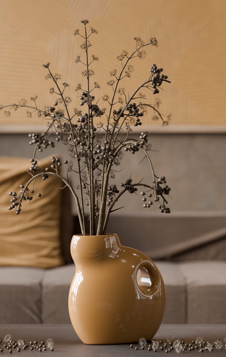 cask vase sculptural decor object modern luxury vase minimalist form contemporary home decor design 