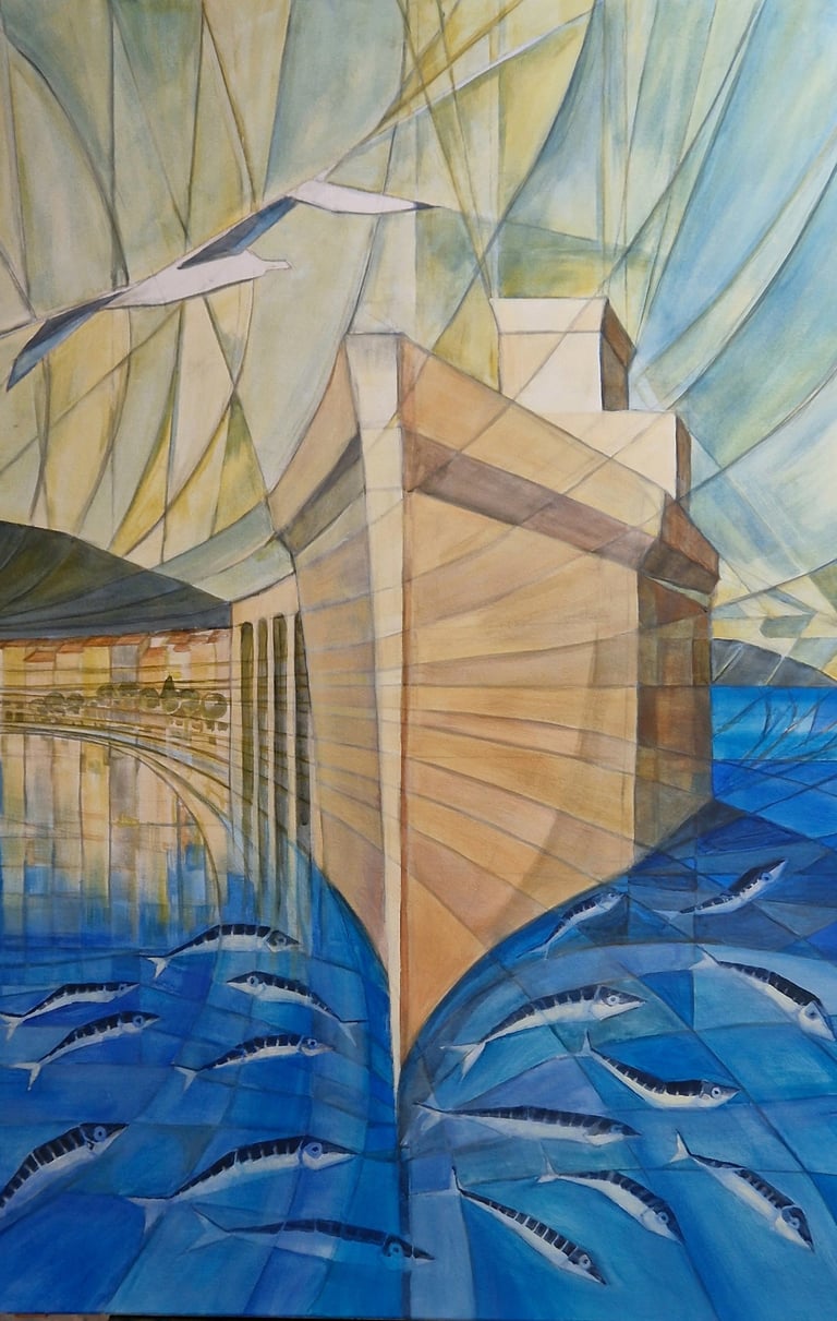 Virata e Cabrata - Marinetti Aeropoesia Olio su tela 120 x 80 cm.