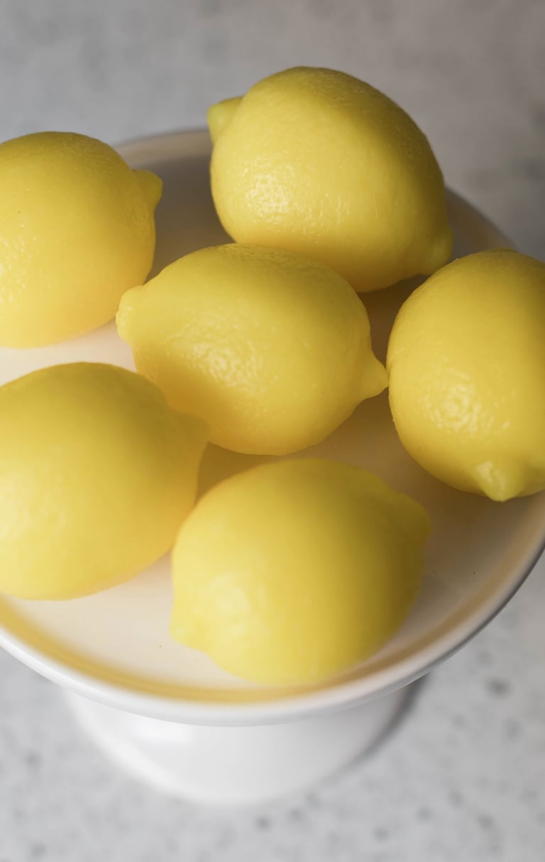 a bowl of lemon soap