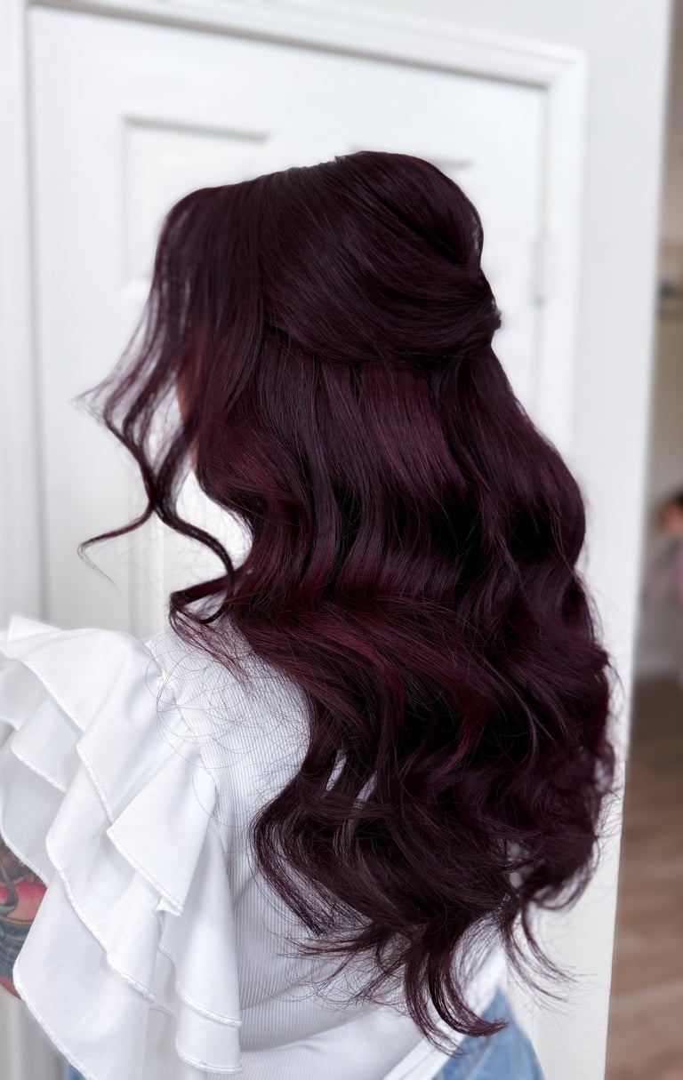 half up wedding hair sew in extensions temecula ripon wedding hairstylist