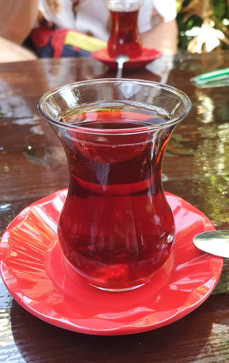 a glass of Turkish tea