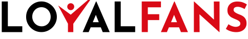 The word Loyalfans in red and black