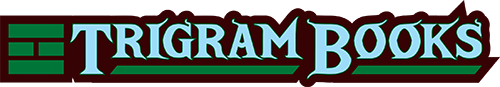 Logo for Trigram Books. Three bars stacked on the left of the name.