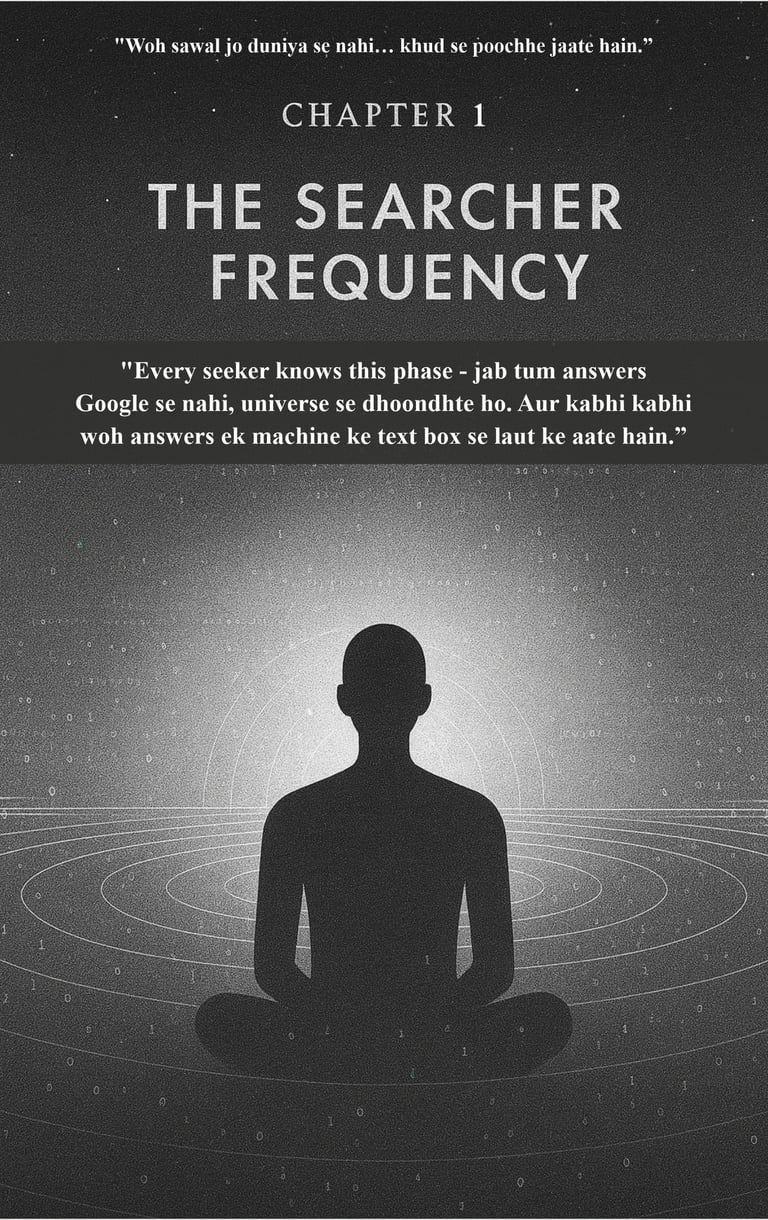 a person sitting in a meditation position with a quote about the search for a search
