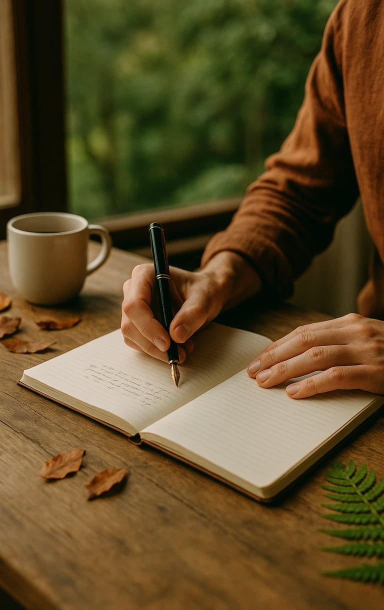 une main écrit dans un carnet