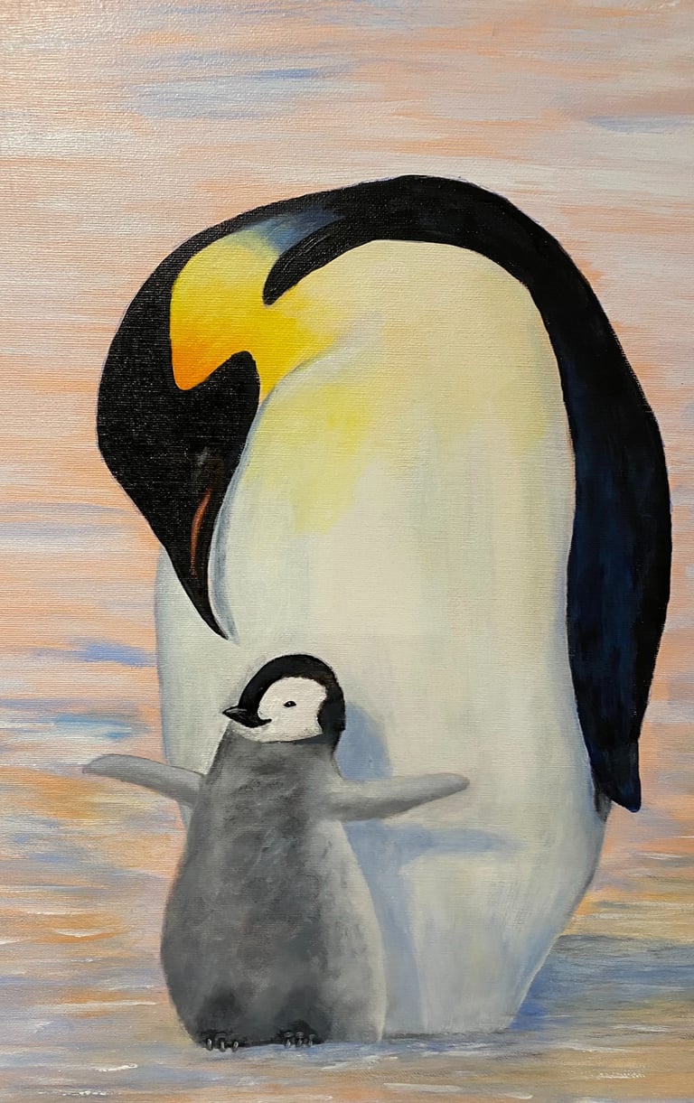Emperor Penguin and its Chick