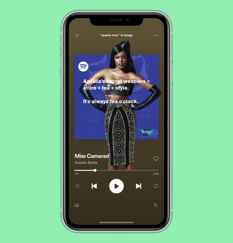 Tetley Spotify ad
