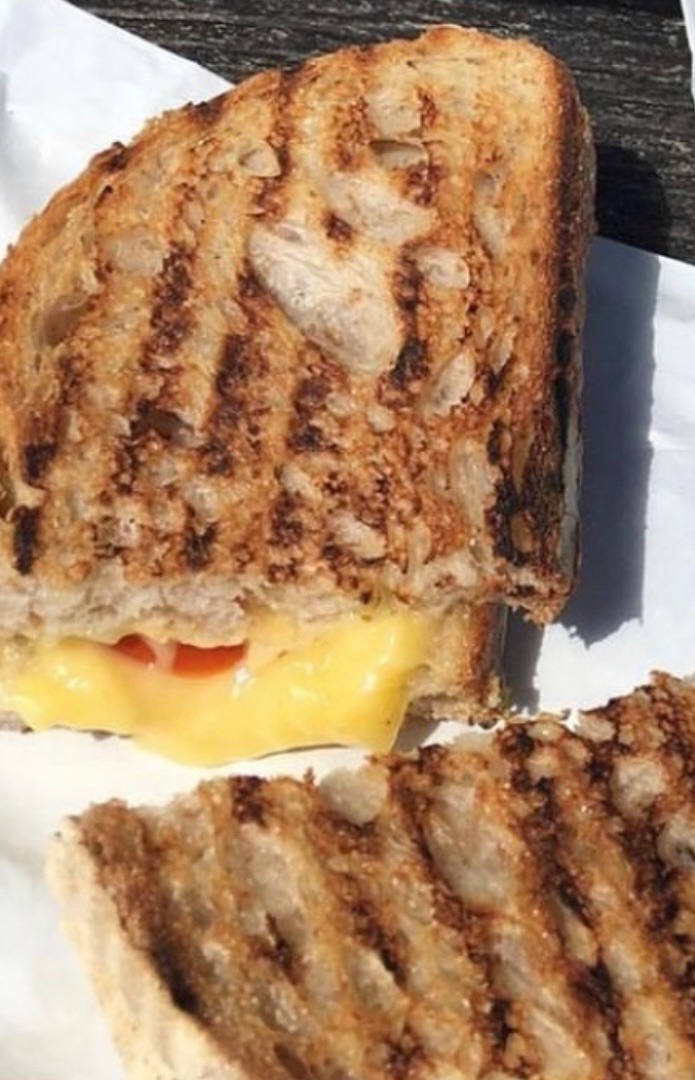 a cheese and tomato toastie from the ark northampton vegan cafe