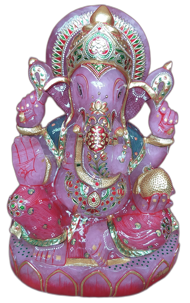 Rosequartz Ganesha Statue