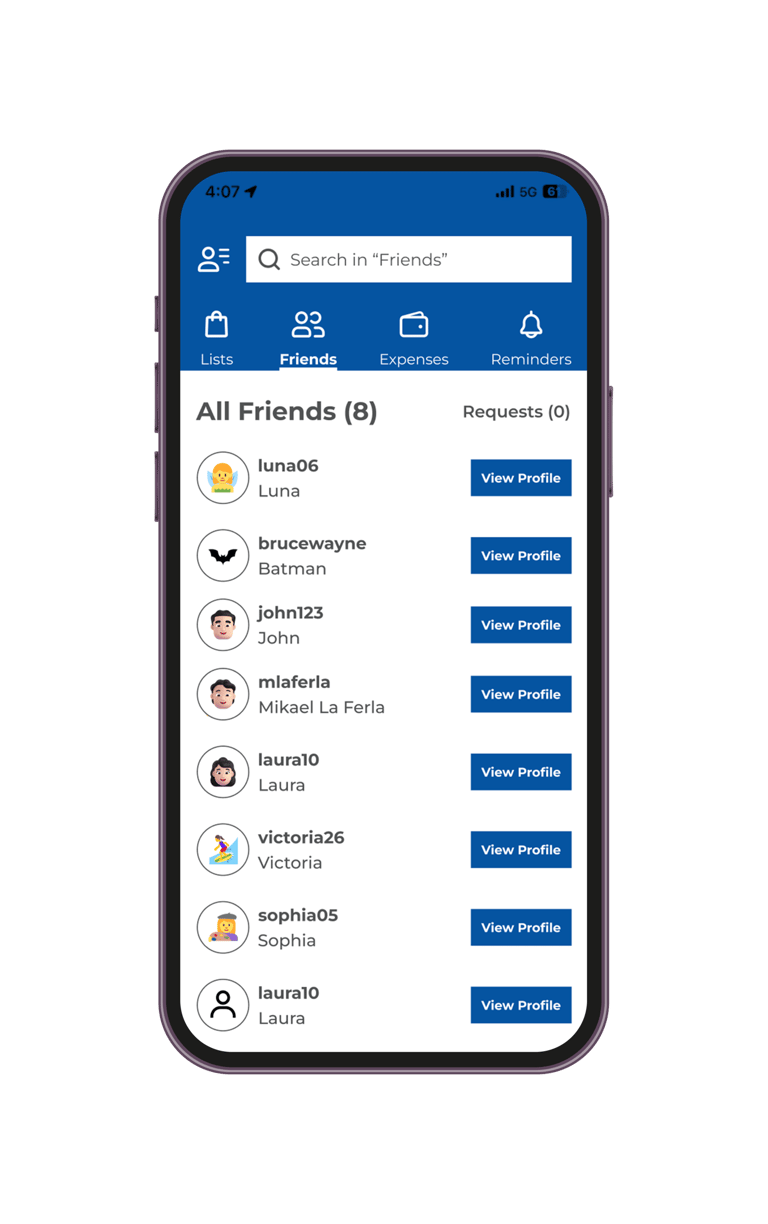 Shopden's Friend List