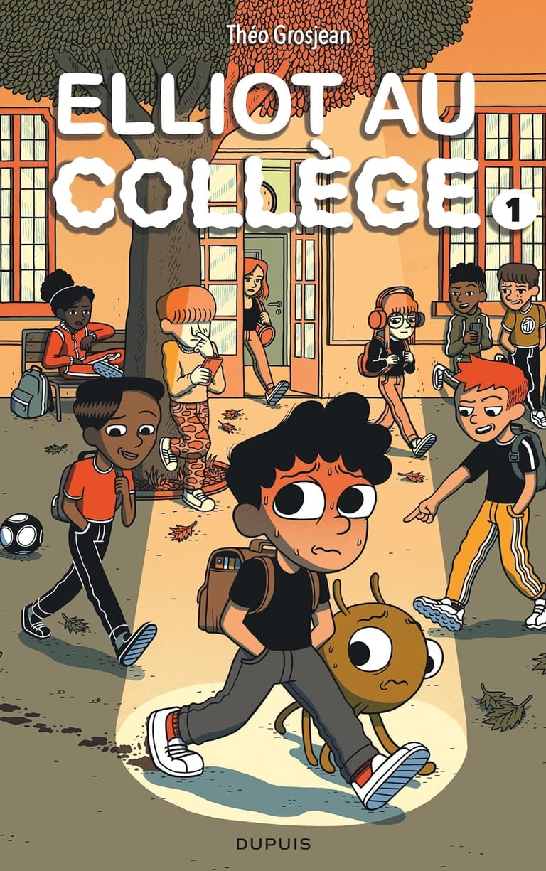 Première de couverture du tome 1 de la BD Elliot au collège