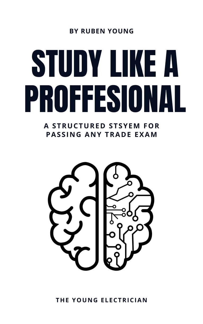 Book cover for Study Like a Professional by Ruben Young, a guide for passing trade exams.