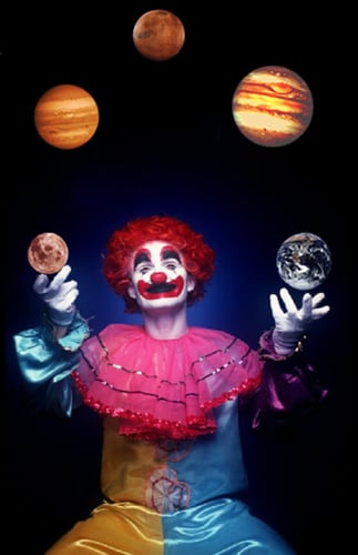 Clowning around with the solar system. 