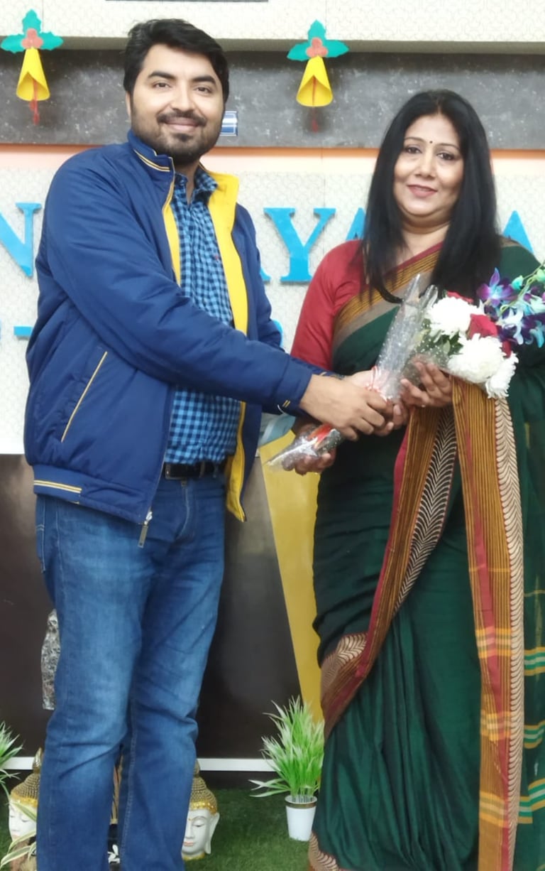 Shekhar sir Greeting Incoming Principal of Narayana e techno school South City2 Gurugram