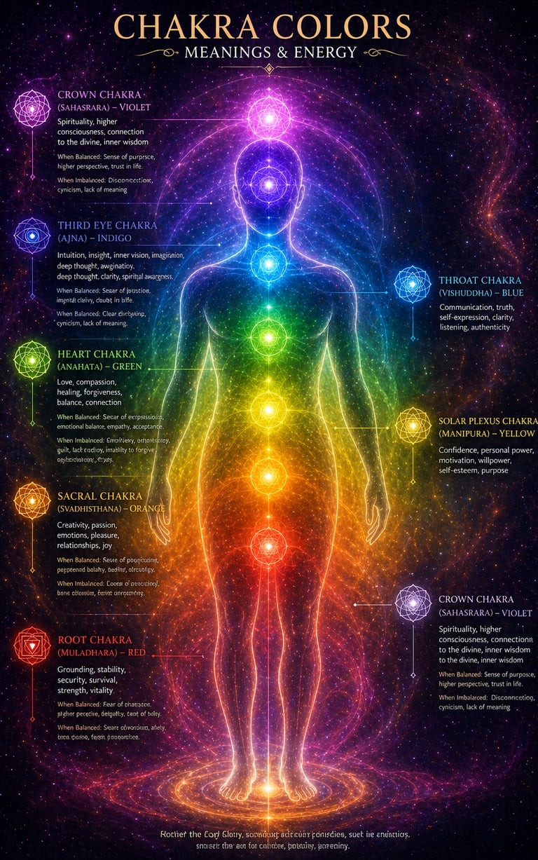 chakra colors meanings and energy
