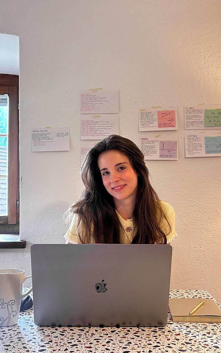 Maria Caminal working on Women of Ice