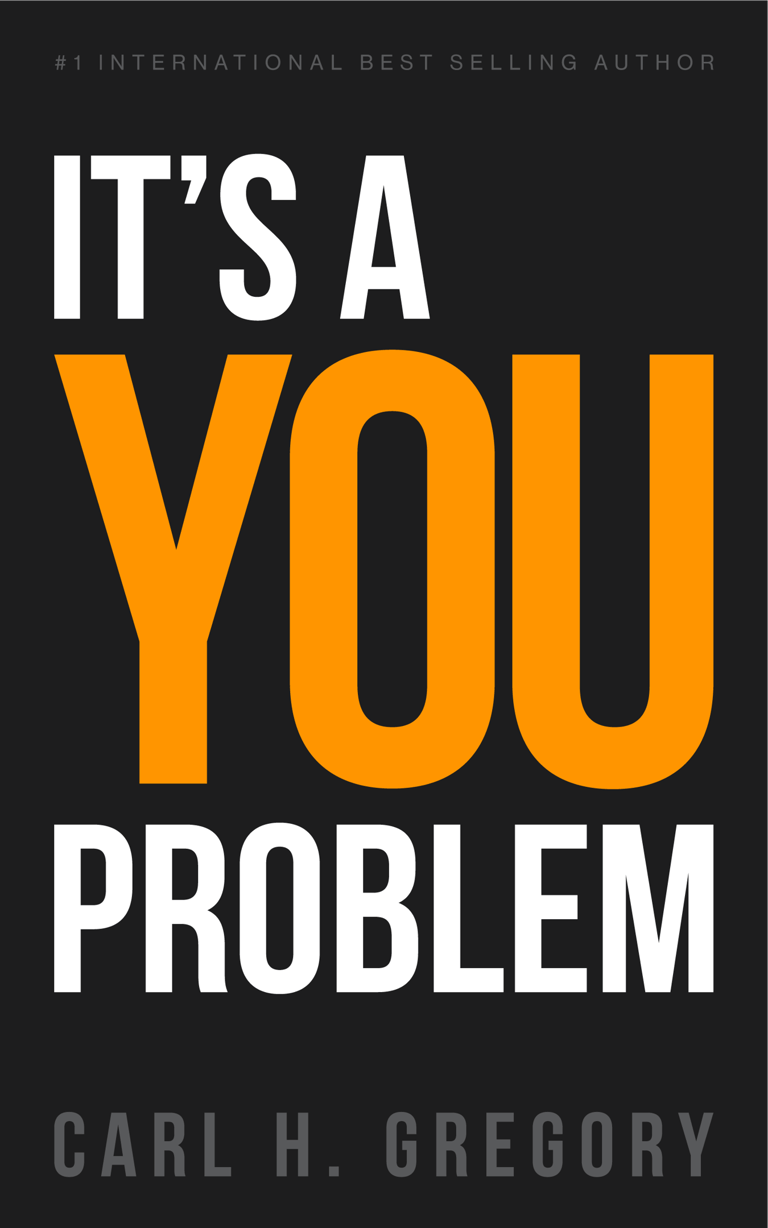 a black, white, and orange book cover with the words it's a you problem