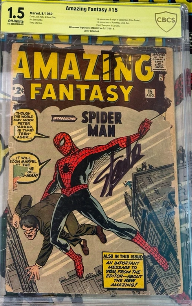 signed spider man comic by stan lee vintage collectable from comic con