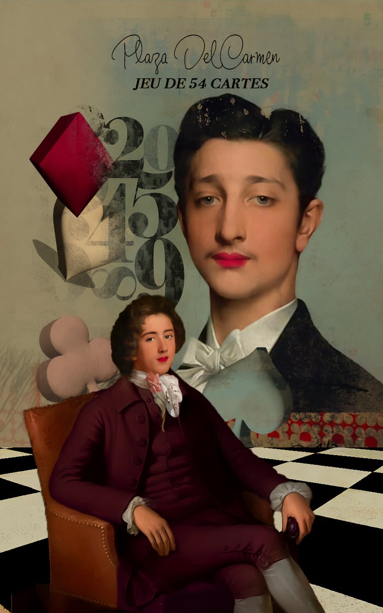 Jeu de 54 cartes. Chaque carte a une apparence distincte.