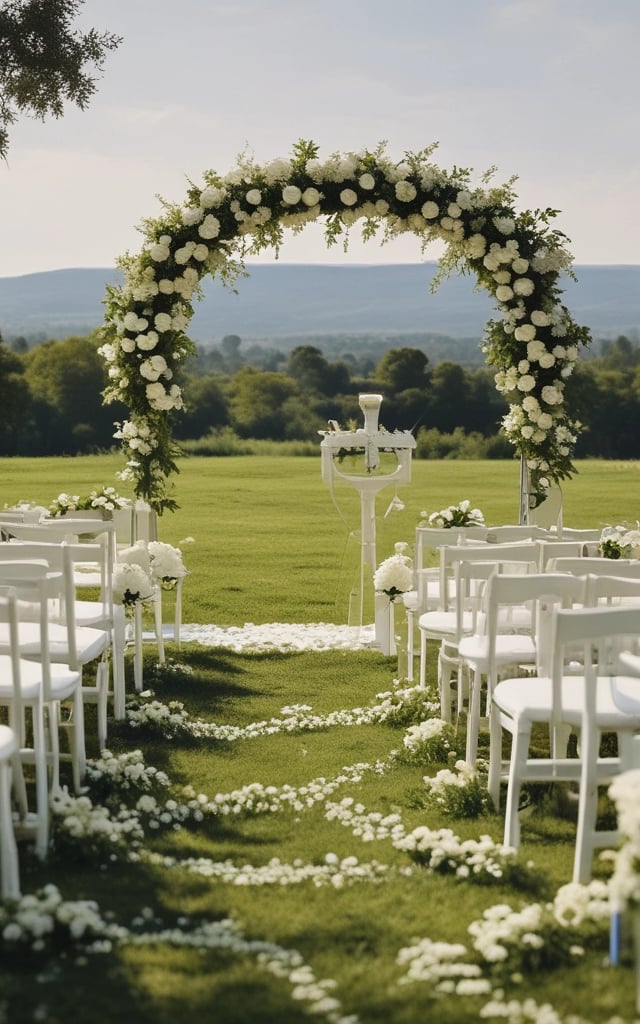 A close-up of hands weaving natural flower crowns under soft sunlight.
